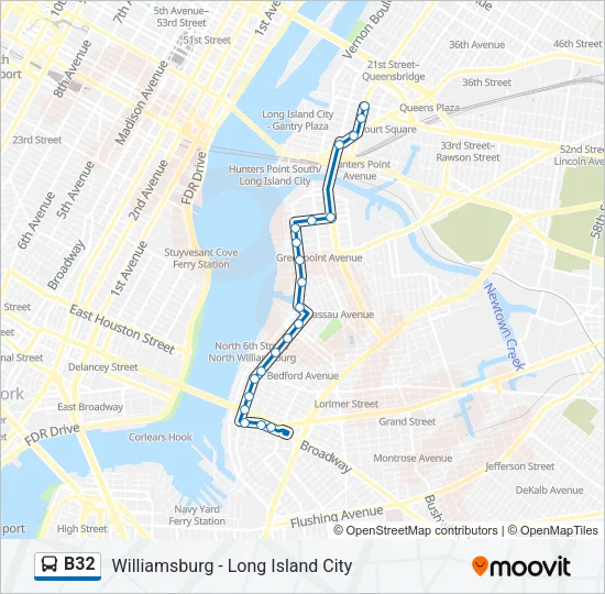 B32 Bus Line Map