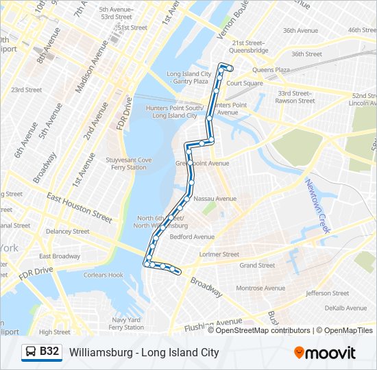 b32 Route: Schedules, Stops & Maps - Long Island City 44dr - 21 St ...