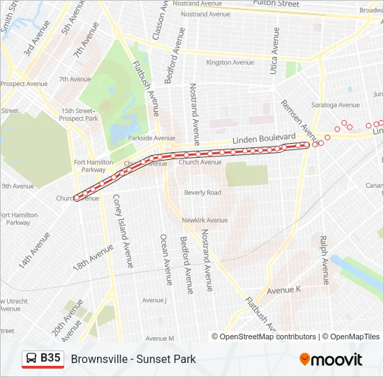 B35 Bus Line Map