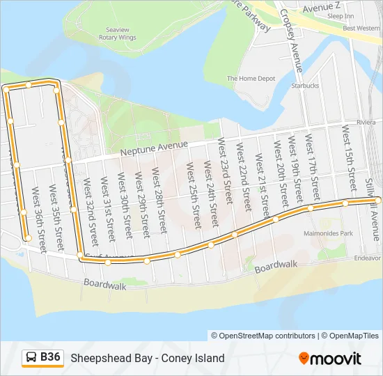 B36 Bus Line Map