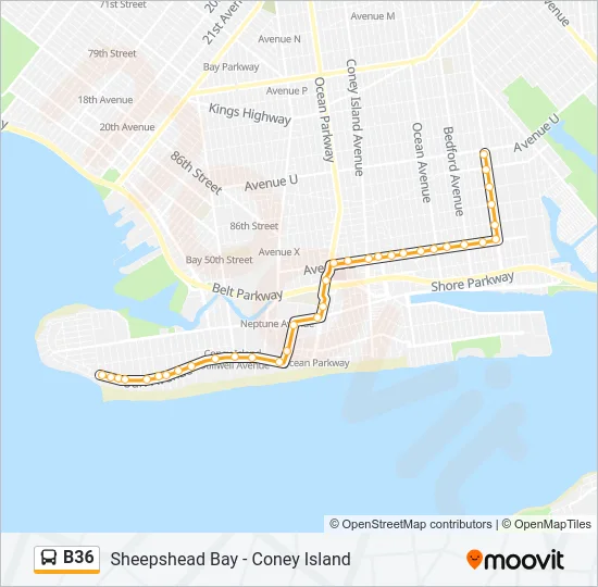 B36 Bus Line Map