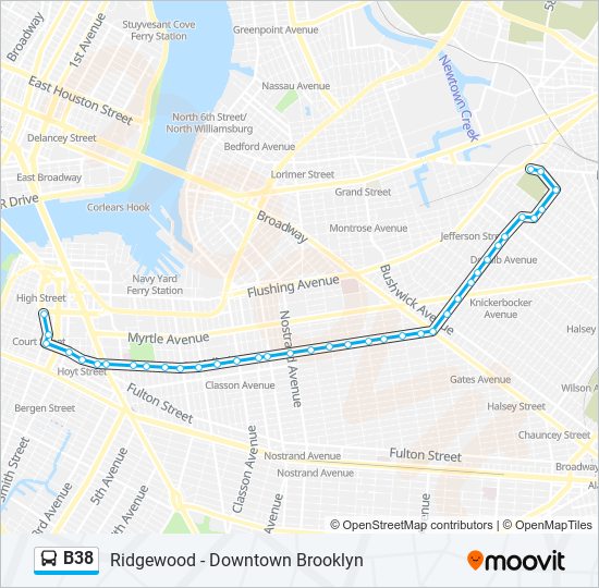 b38 Route: Schedules, Stops & Maps - Downtown Bkln Tillary St (Updated)