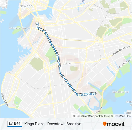 B41 Bus Line Map
