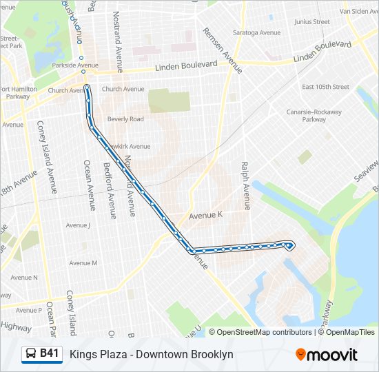 Mapa de B41 de autobús