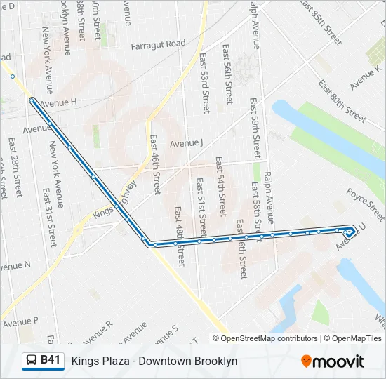 B41 Bus Line Map