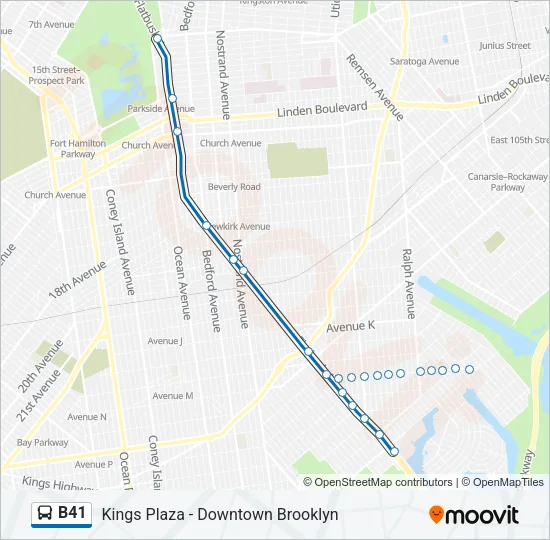 B41 Bus Line Map