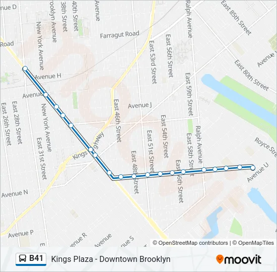 B41 Bus Line Map