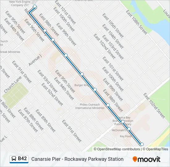 B42 Bus Line Map