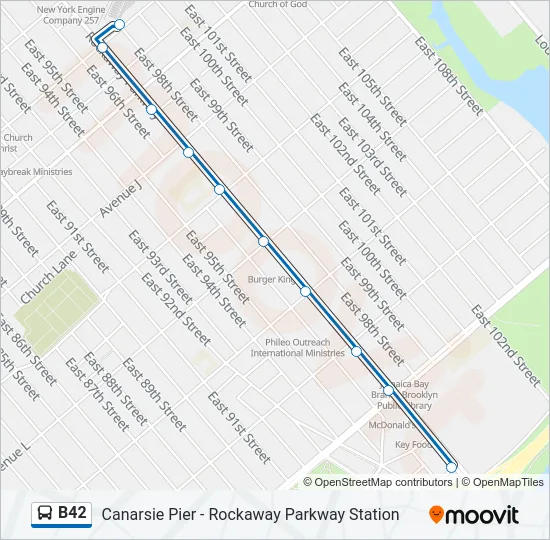 B42 Bus Line Map