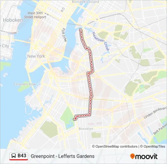 B43 Bus Line Map