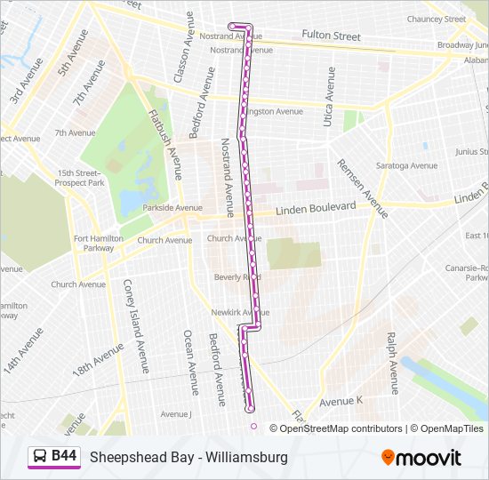 B44 bus Line Map