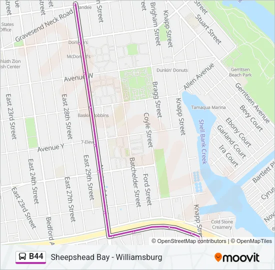 B44 Bus Line Map