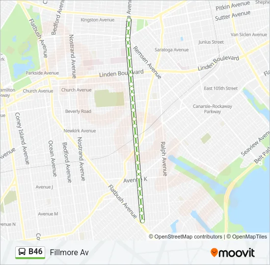 B46 Bus Line Map