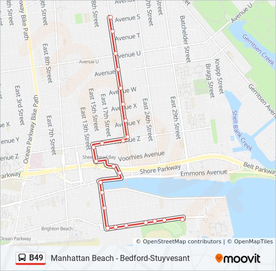 B49 bus Line Map