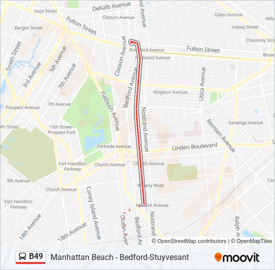 B49 bus Line Map