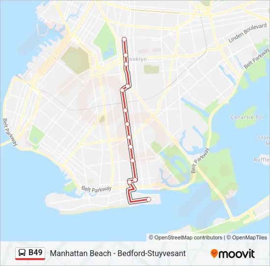 B49 Bus Line Map