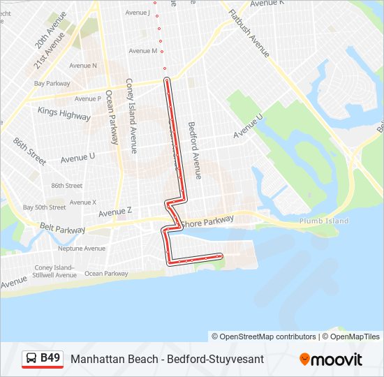 B49 bus Line Map