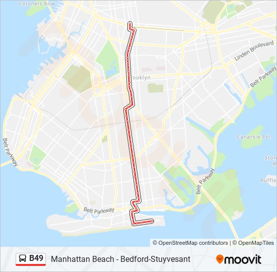 B49 bus Line Map