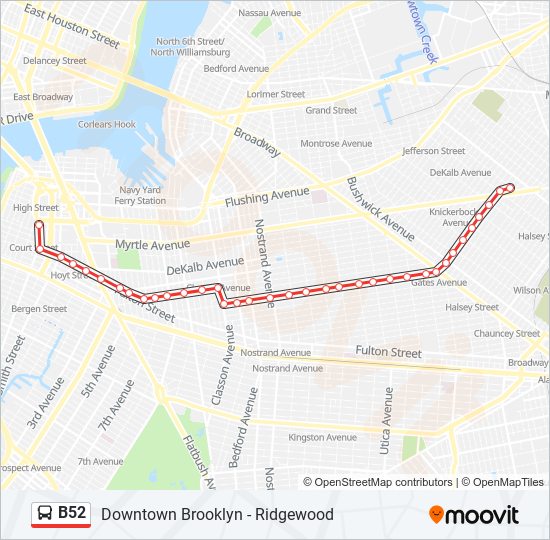 B52 Route: Schedules, Stops & Maps - Downtown Bklyn Tillary St Via ...