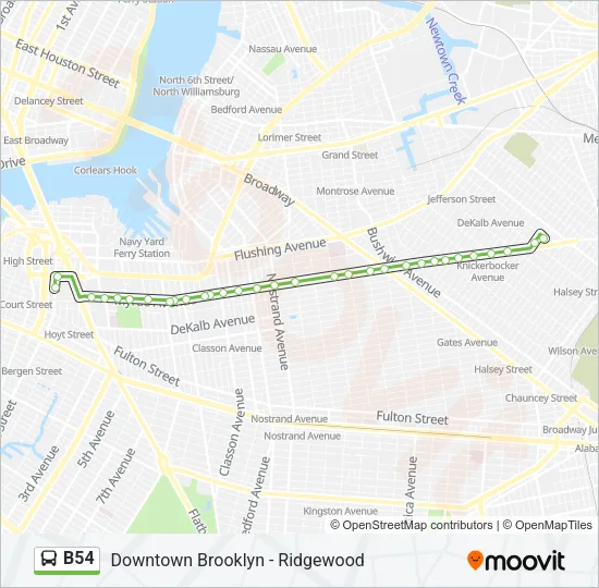 B54 Bus Line Map
