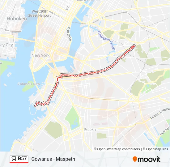 B57 Bus Line Map