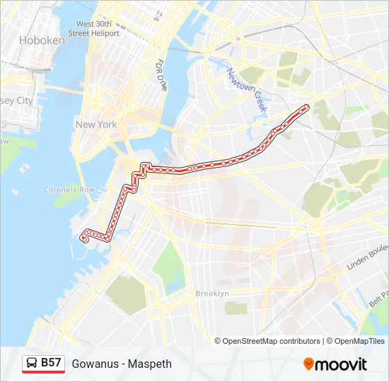B57 Bus Line Map