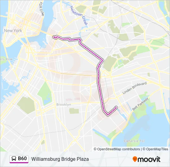 B60 Bus Line Map