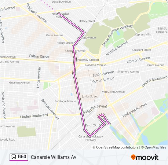 B60 bus Line Map