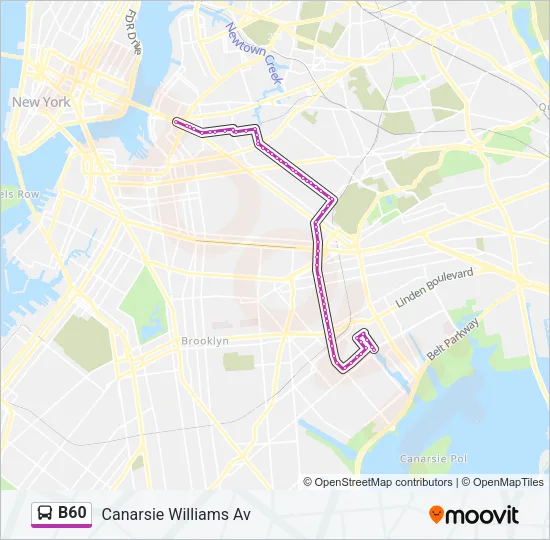 B60 Bus Line Map