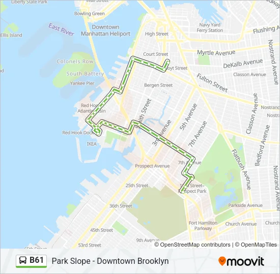 B61 Bus Line Map