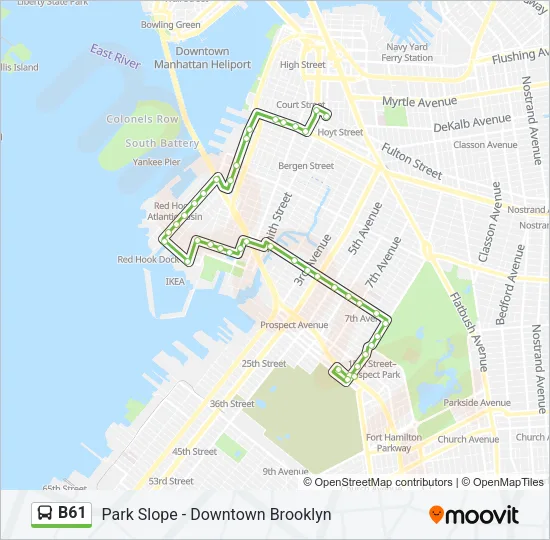 B61 Bus Line Map