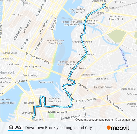 b62 Route: Schedules, Stops & Maps - L I City Queens Plaza (Updated)