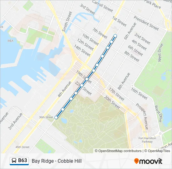 B63 Route Schedules, Stops & Maps 33 St 5 Av (Updated)