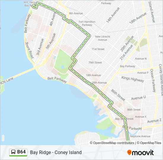 B64 Bus Line Map