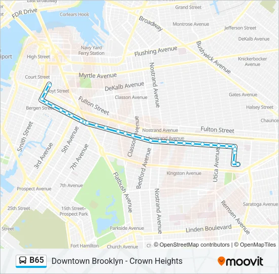 B65 Bus Line Map