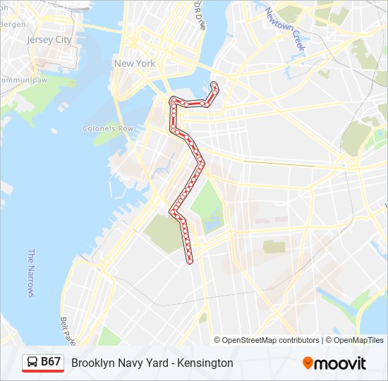 b67 Route: Schedules, Stops & Maps - Kensington Cortelyou Rd Via 7 Av ...