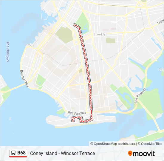 B68 Bus Route Map B68 Route: Schedules, Stops & Maps - Coney Island Stillwell Av Via C I Av  (Updated)