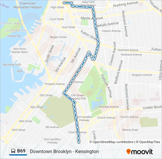 B69 Bus Line Map