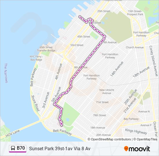 b70 Route Schedules, Stops & Maps Sunset Park 39st1av Via 8 Av