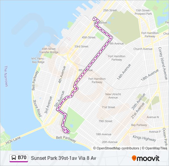 b70 Route Schedules, Stops & Maps Sunset Park 39st1av Via 8 Av