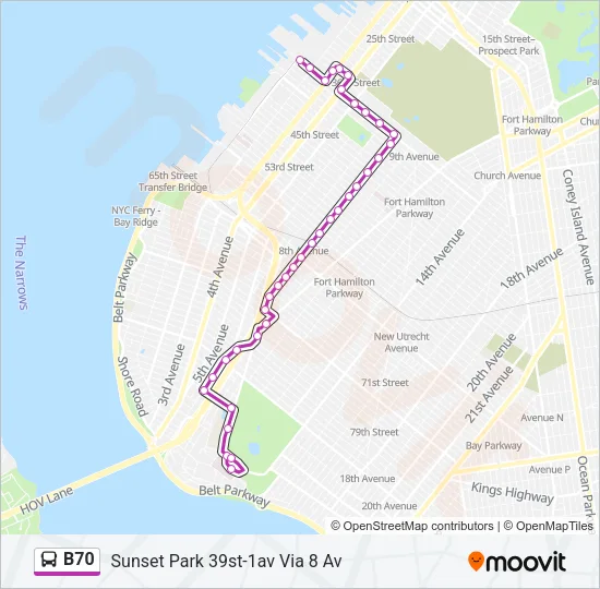 B70 Bus Line Map