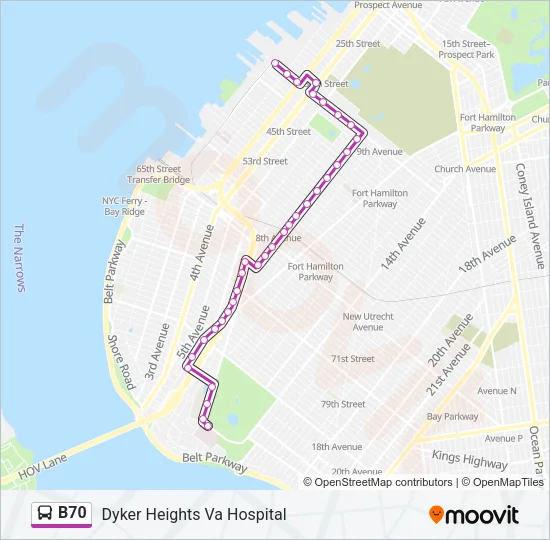 B70 Bus Line Map