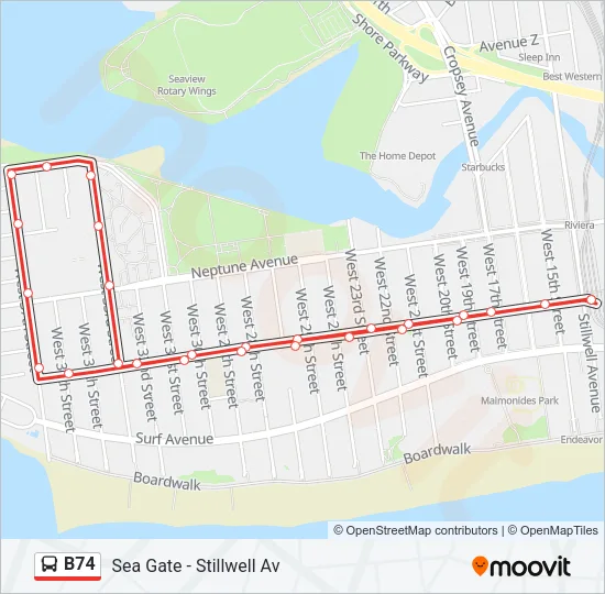 B74 Bus Line Map