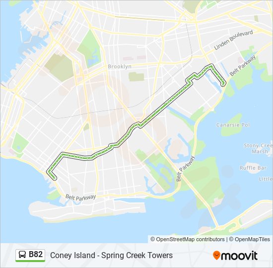 B82 bus Line Map