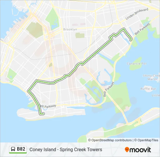 B82 Bus Line Map