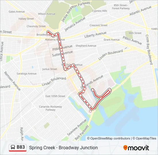 B83 Bus Line Map