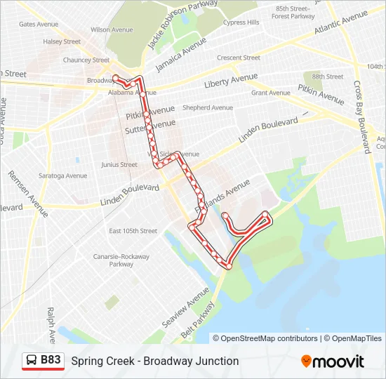 B83 Bus Line Map