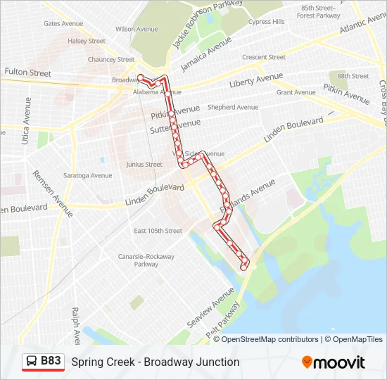 B83 Bus Line Map