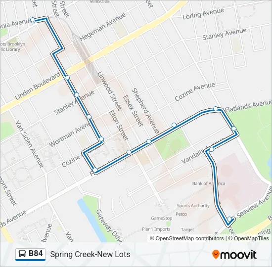 B84 Bus Line Map