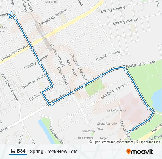 B84 Bus Line Map